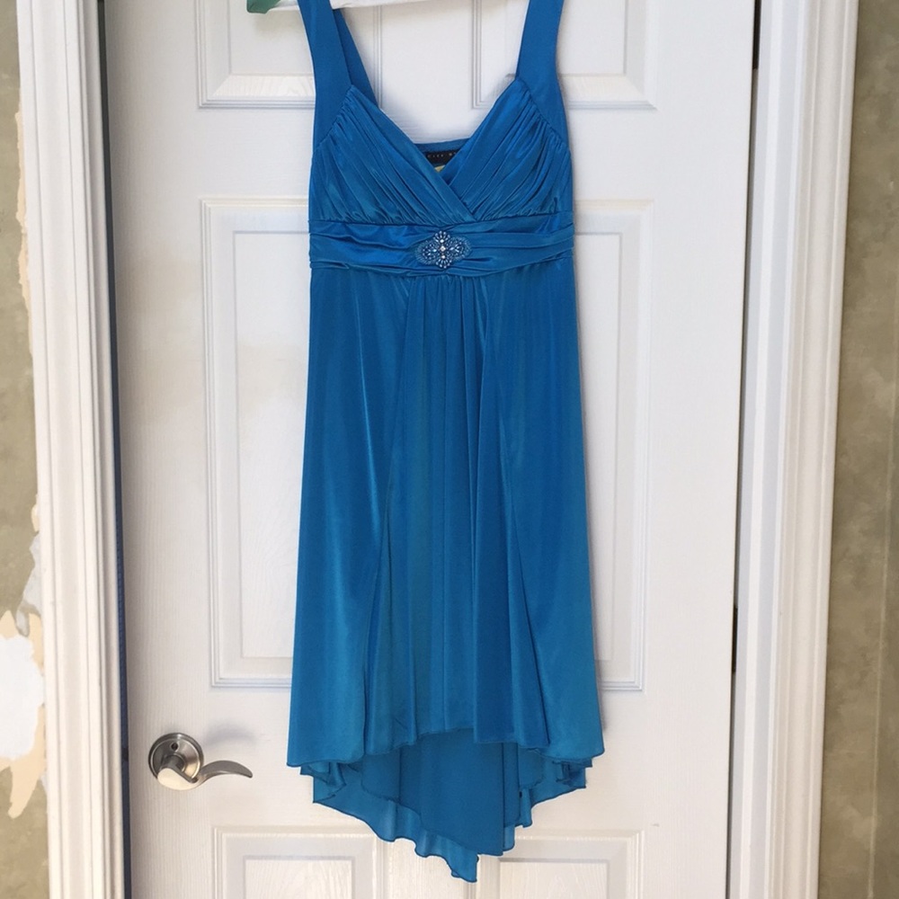 Satin blue cocktail dress ✨